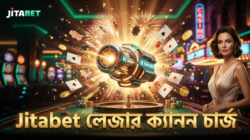 Jitabet প্ল্যাটফর্মে লেজার বিম ক্যানন চার্জ করে লক্ষ্যভেদ করার সময়।
